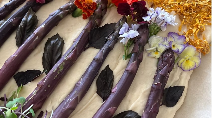 Purple Asparagus Forest Focaccia