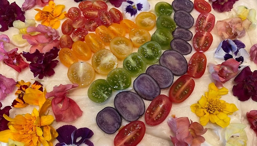 Rainbow Heart Focaccia