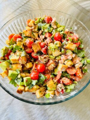 Lobster Roll Panzanella with Avocado and Bacon